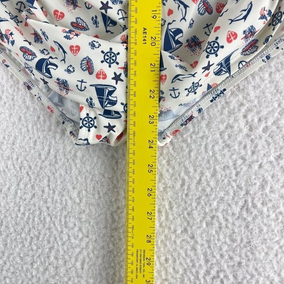 Girl Howdy Nautical Ruched Halter One Piece Swimsuit‎ Womens Made in USA Size 6 - Picture 5 of 10